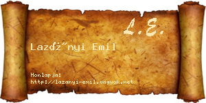 Lazányi Emil névjegykártya